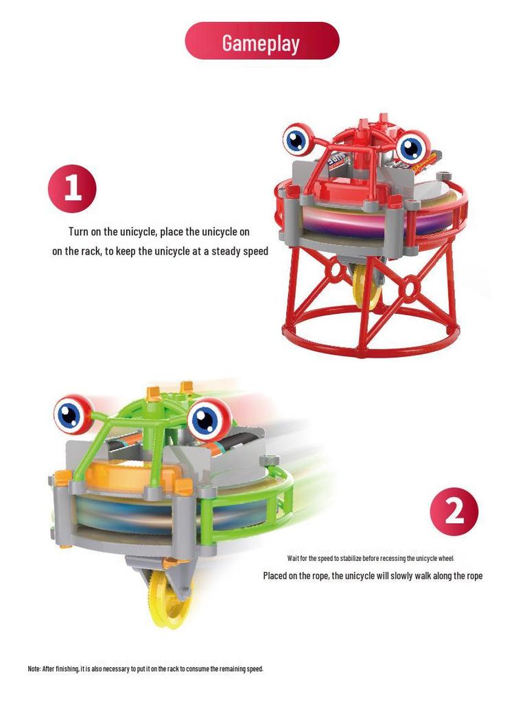 Black Tech Balance Unicycle Robot: Gyroscope Educational Toy for Tightrope Walking