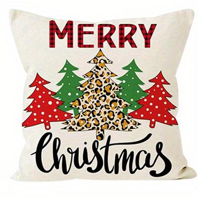 Short Plush Material Pillowcasehome Decor Merry Christmas And Snowflake Pattern Cushions Pattern Cushion Cover Suitable For Sofa
