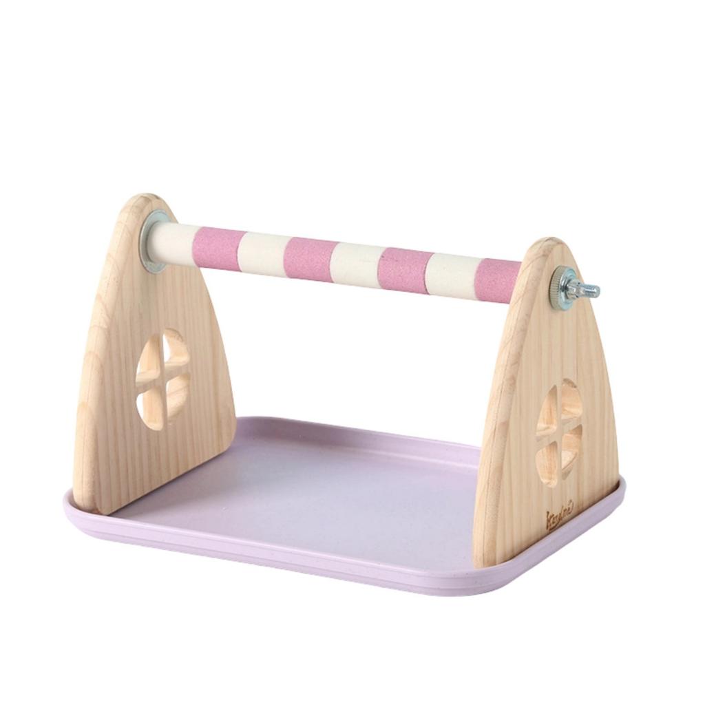 Easy Use Wooden Bird Platform Stable Structure Training Stand For Parrots Beak Grinding And Bird Enrichment Accessory