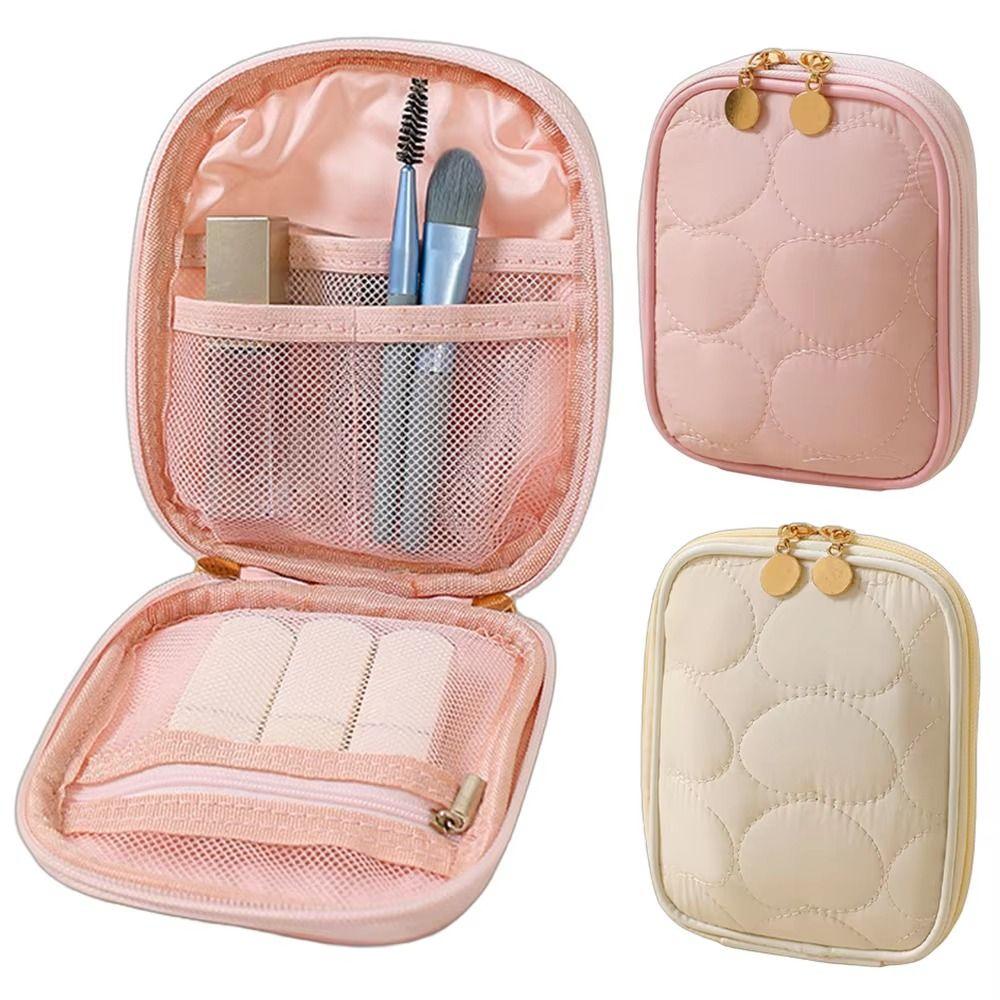 Zipper Mini Storage Case Lightweight Cosmetic Pouch Elegant Makeup Bag  for Women