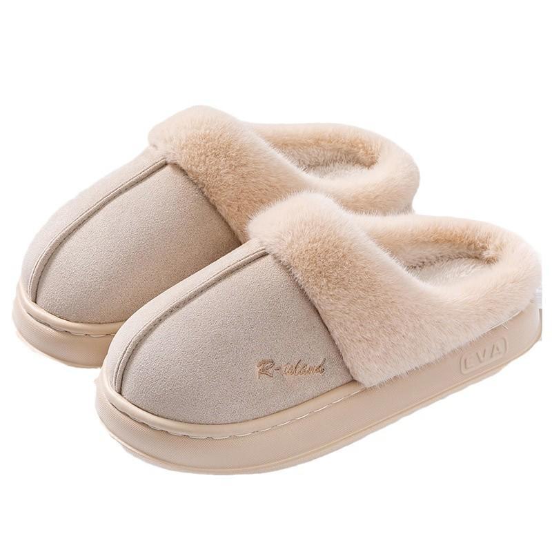 2024 Kuschelige Baumwoll-Velours-Hausschuhe: Warmer Indoor-Pelz für Männer & Frauen