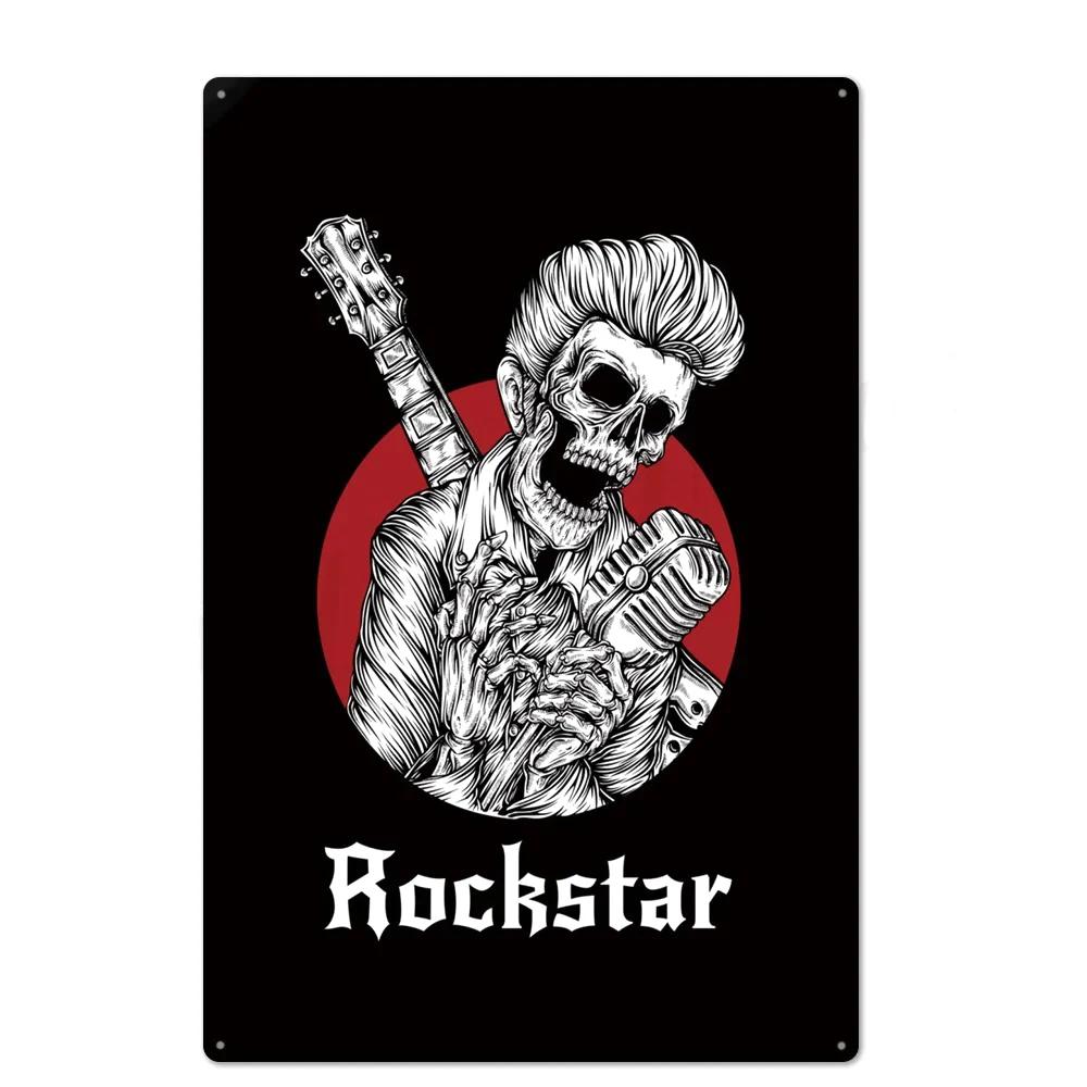 FJ Metal Tin Signs Decor Rock Roll Vintage Metal Sigsn Plaque Metal Posters Retro Rock Home Bar Wall