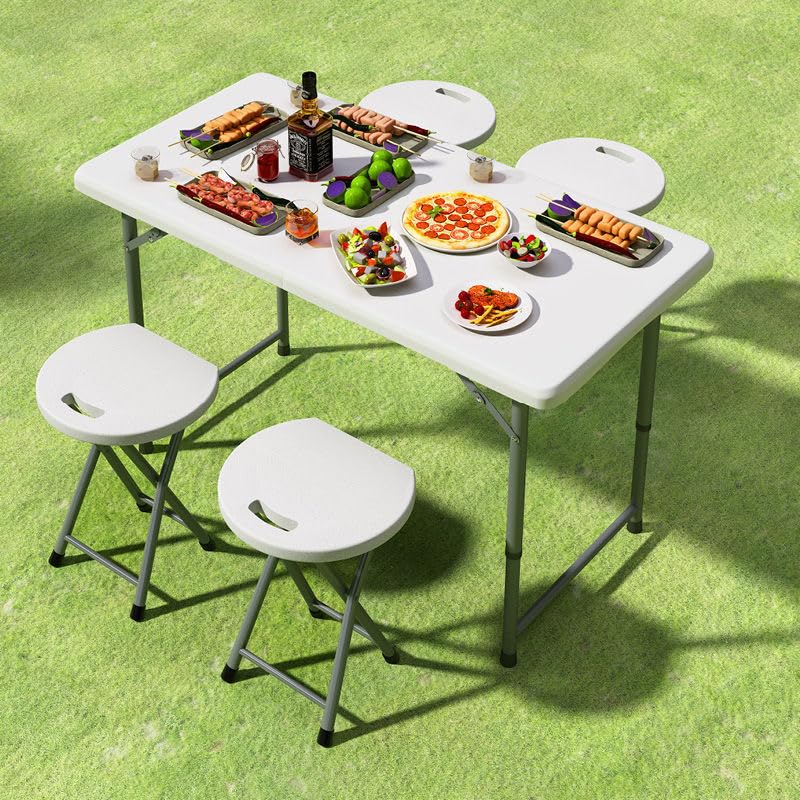 Folding Table 120cm Work Table Simple Workbench Work Table Multifunctional Outdoor Portable Table Indoor Outdoor Camping Gardening Load Capacity 150kg