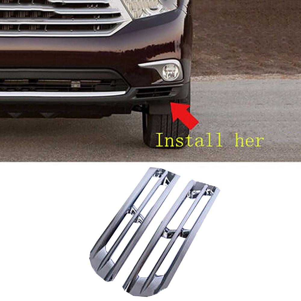 Fog Light Frame Chrome 2x Toyota Highlander 2012-2014 ABS