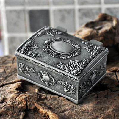 Vintage Flower Sculpture Trinkets Chest Jewelry Box Organizer 6.3 X 5 3cm