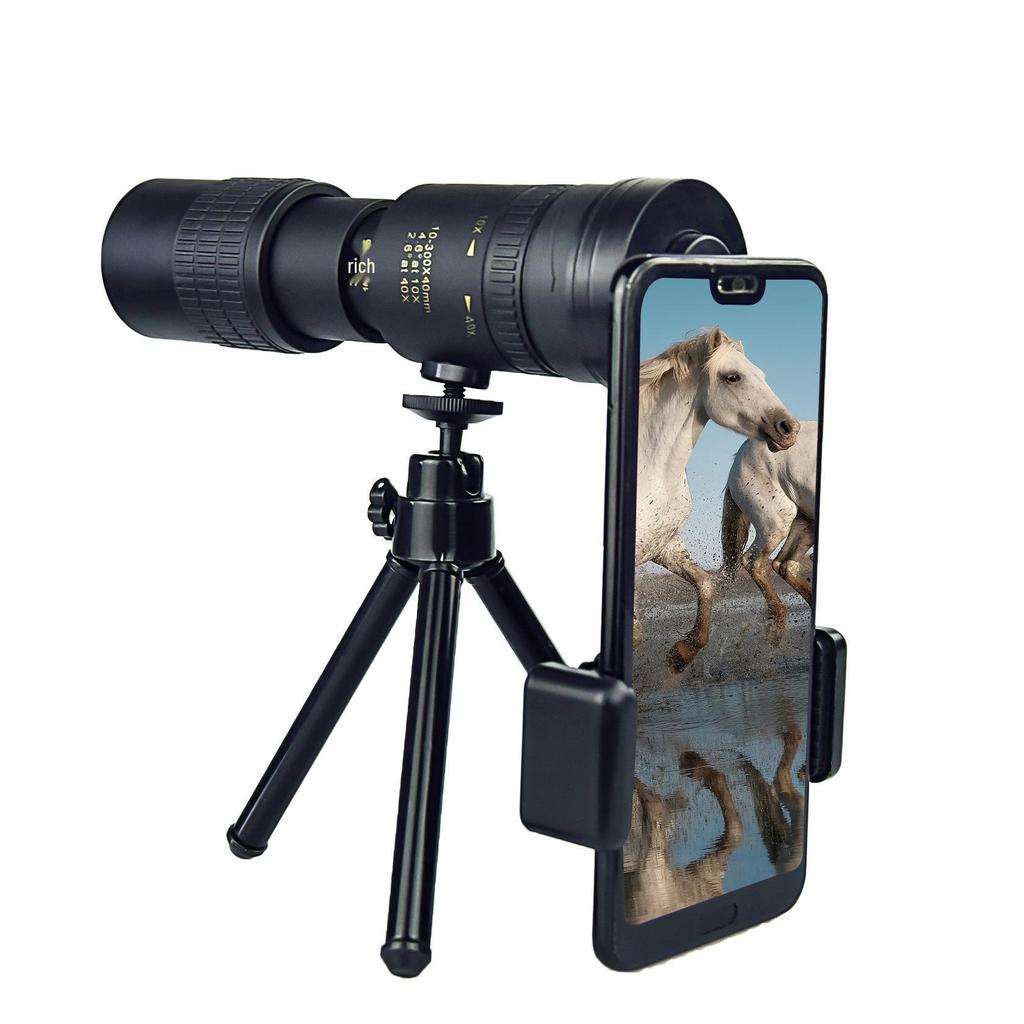 High-Definition 10-300×40 Retractable Portable Monocular Telescope