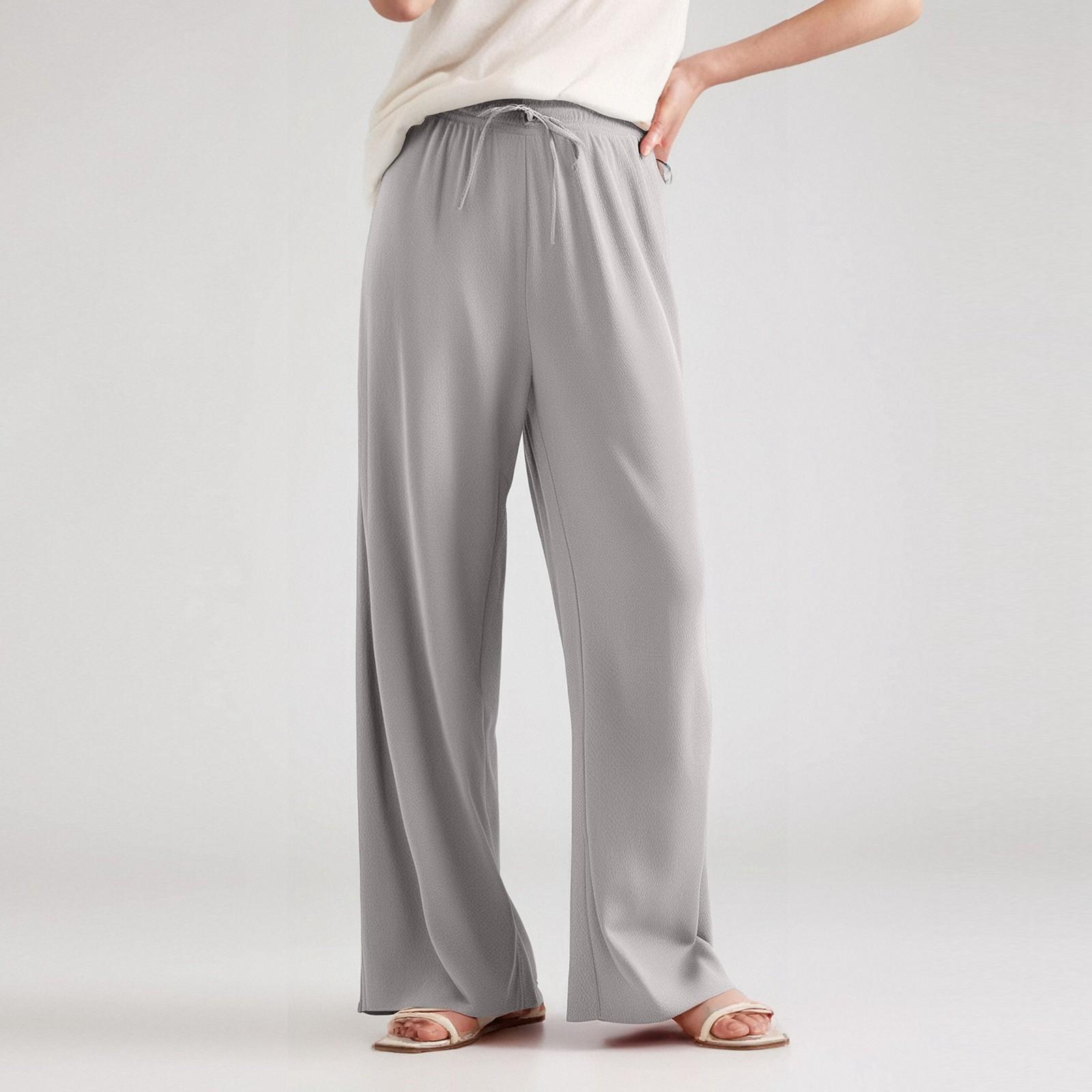 

Женские брюки свободного кроя из шелка Ice Silk с завышенной талией, прямые повседневные брюки L