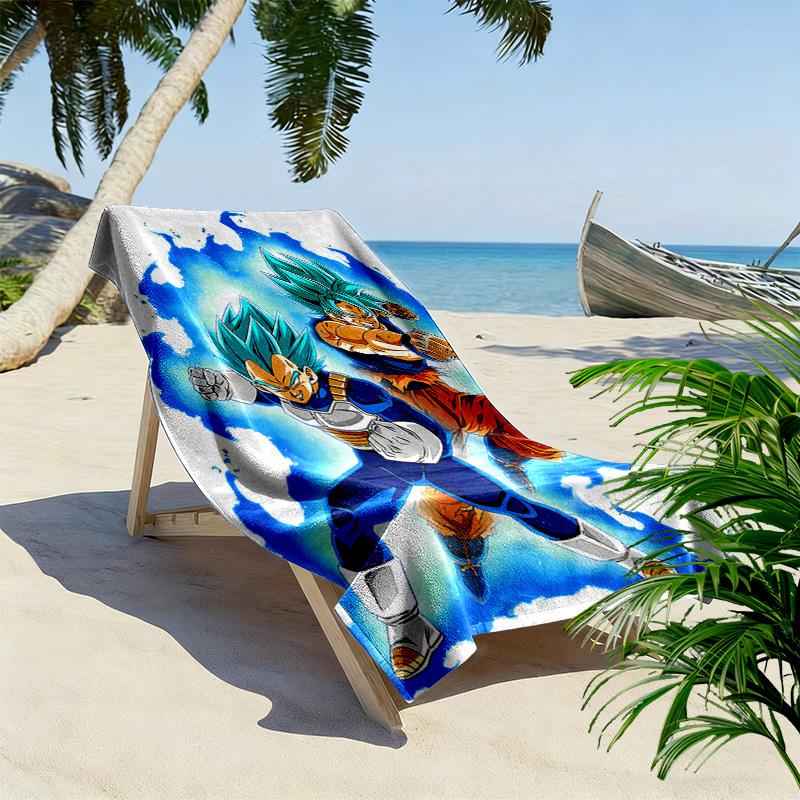 Dragon Ball Super Print Beach Towel, Large Soft Quick Dry Towel for Beach Camping Swimming