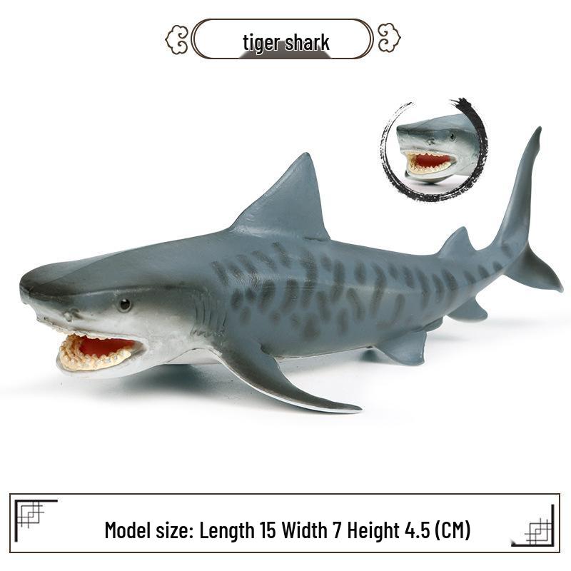 Marine Animal Simulation Model Figures: Shark, Dolphin, Hammerhead, Crab, Squid, Starfish for Kids' Education