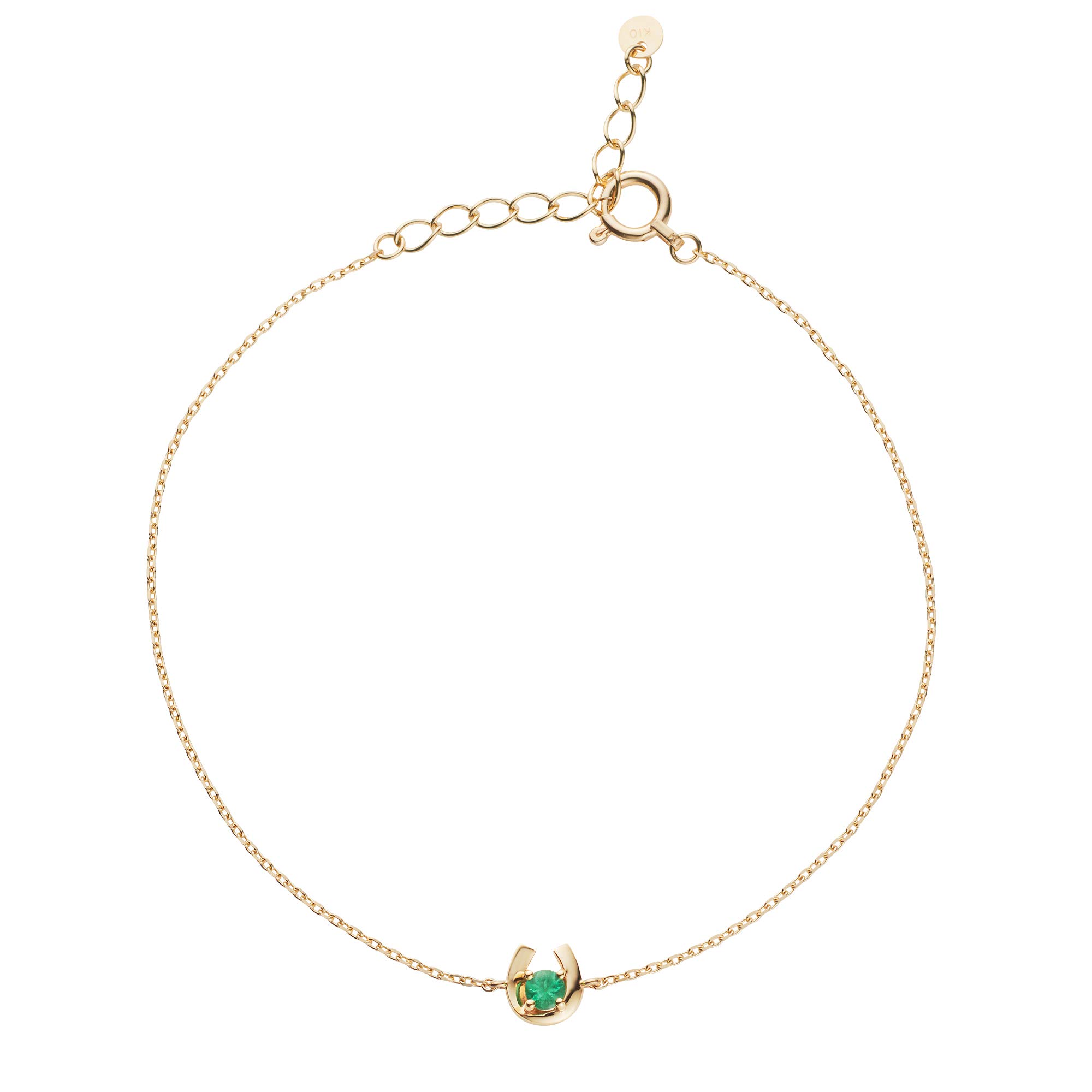 

K10 Yellow Birthstone AJVB4103LSEM [Official] [Vendome Aoyama] Bracelet, Gold, Emerald, Birthstone, Horseshoe, [May Birthstone]