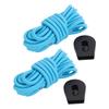 2pcs Elastic Ropes 98.4in Sun Proof Nylon Kayak Elastic Cords with Anti Slip Buckles for Paddle Surfboard Blue