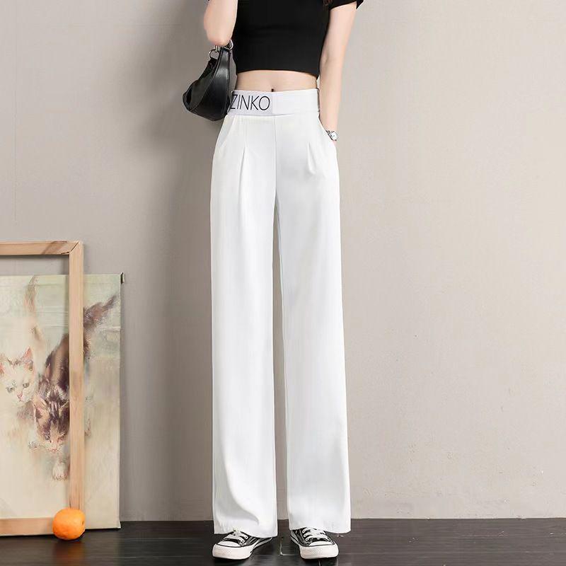 

Women s 2026 Summer Wide-Leg Black Drape Pants - Loose Casual Straight-Leg Style 3XL (146-160 lbs)
