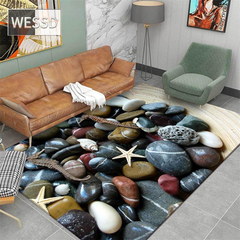 

Мягкий фланелевый коврик с принтом под камень для комнат и прихожей 40x60cm 1pcs