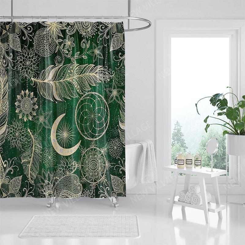 Vattentätt tygduschdraperi Badrumsdraperitillbehör Baddraperi 180x200cm 240*200cm bohemisk dekoration vintage mandala