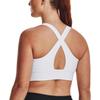 Under Armour Round Neck Solid Color Logo Print Sports Medium Support Bra Women Bras White 1377916-100