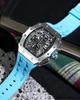 TSAR BOMBA Men's Luxury Tonneau Chronograph Watch 50M Waterproof Skeleton Day-Date Diving Sport Quartz Sapphire Crystal