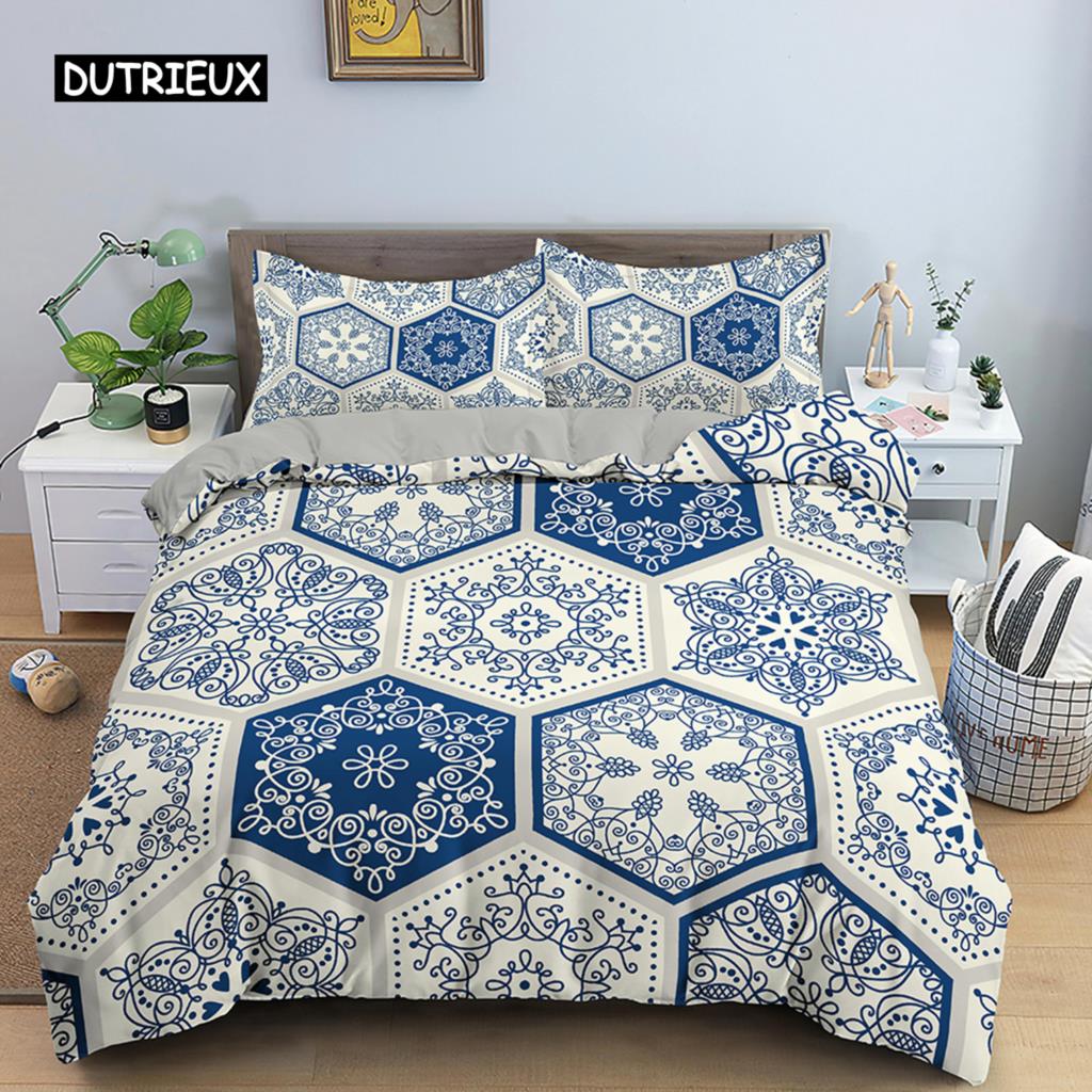 

Пододеяльник в стиле бохо с геометрическим узором и мандалой в этническом стиле, комплект постельного белья Double Queen King Size с наволочкой, украшение для спальни 150x200cm 3pcs