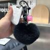 Lovely Heart Keychain Simple Car Key Chain Plush Pompoms Hanging Ornaments Keyrings Bag Pendant Keychain Accessories
