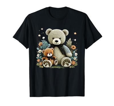 Vintage Floral Cottagecore T-Shirt for Teddy Bear Lovers