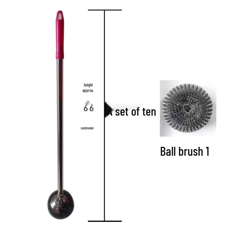 Long Handle Steel Wool Kitchen Brush Set