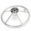 13.5inches Silver Stainless Steel Boat Steering Wheel 25 Degree Marine Yacht With Knob Convenient Easy To Install Marine Hardware