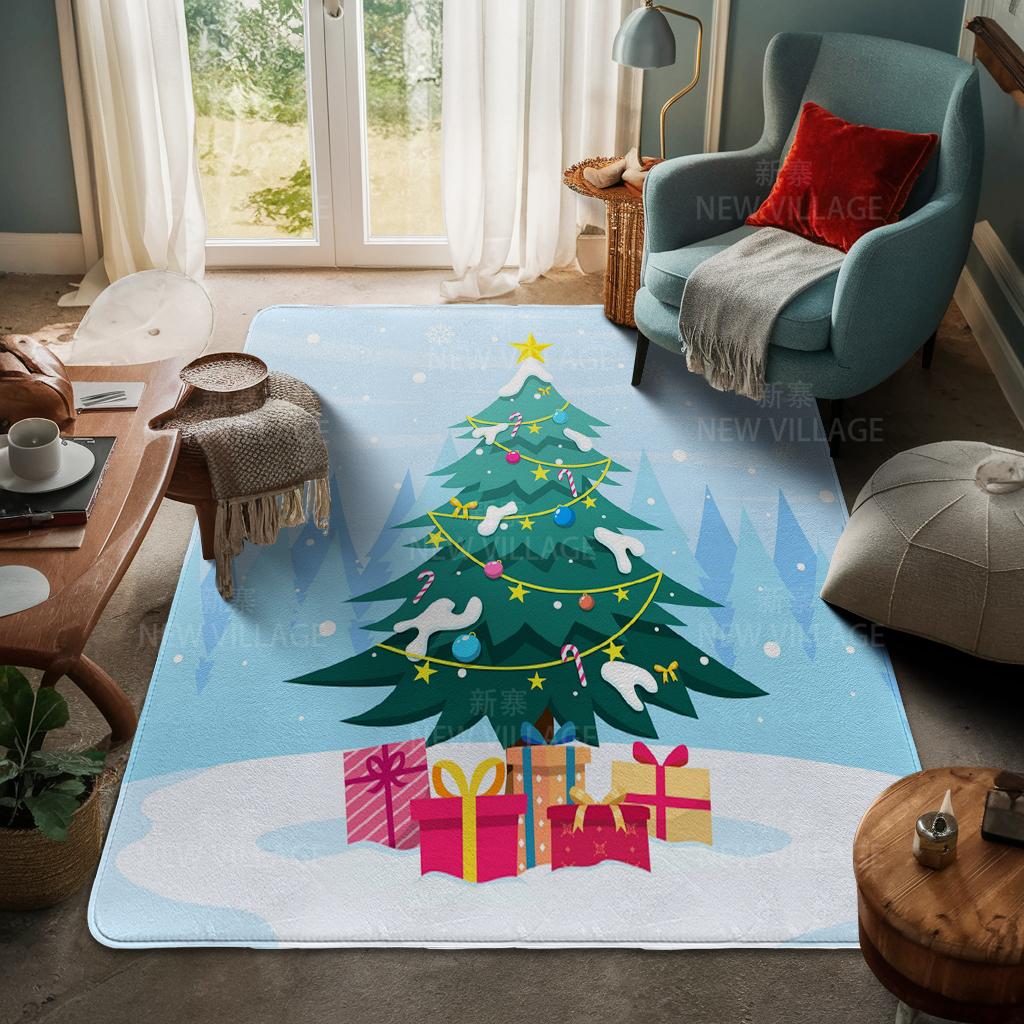 House Entrance Carpet Home Door Mat Living Room Bath Foot Bathroom Non-slip Water Absorption Rugs Bath Merry Christmas Winter