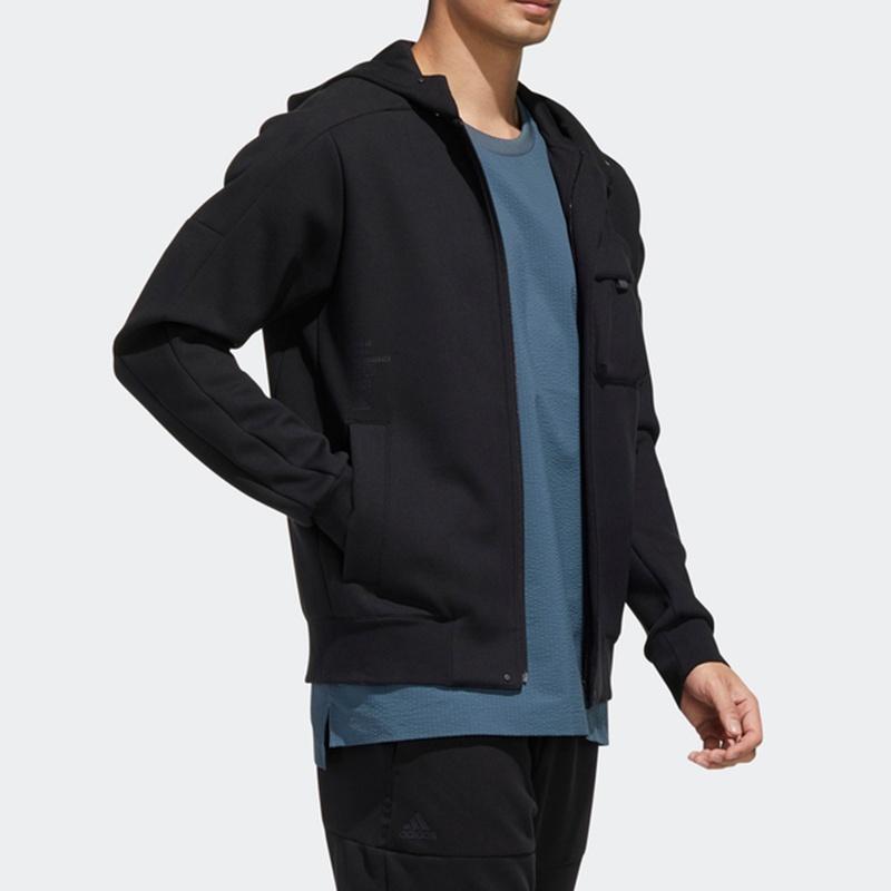 adidas Th Htt Peach Sports hooded Windproof Jacket Black Men's GM4420