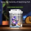 Intelligenter Sensor Kampffisch Aquarium Transparenter Fischzuchttank Schreibtisch Fischschale Aquarium