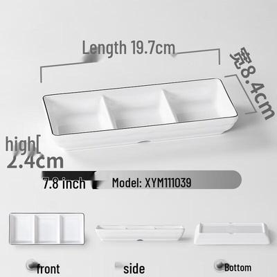 MOLUONA Melamine 3-Compartment Dipping Sauce Plate