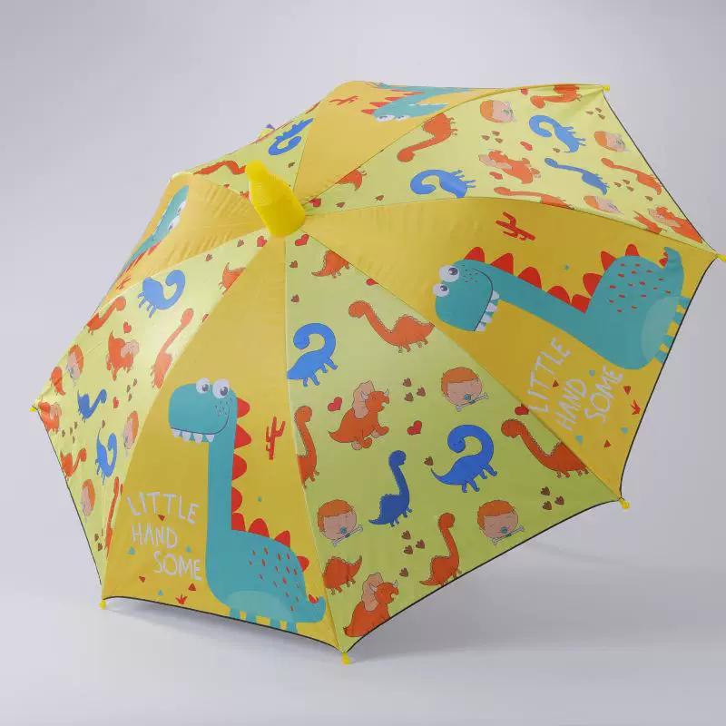 Waterproof Cover Long Handle Cartoon Children's Umbrella Straight Rod Automatic Vinyl Children's Umbrella Student Sun Protection Sun Protection