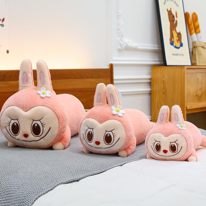 Plüsch Labubu Kissen mit weichem Kurzplüsch für Bett Couch Wohnzimmer