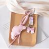 Cute Croissant Pendant Light Versatile High-quality Beaded Bag Accessory New Fashionable Simple Bow Shape Braided Rope Keychain