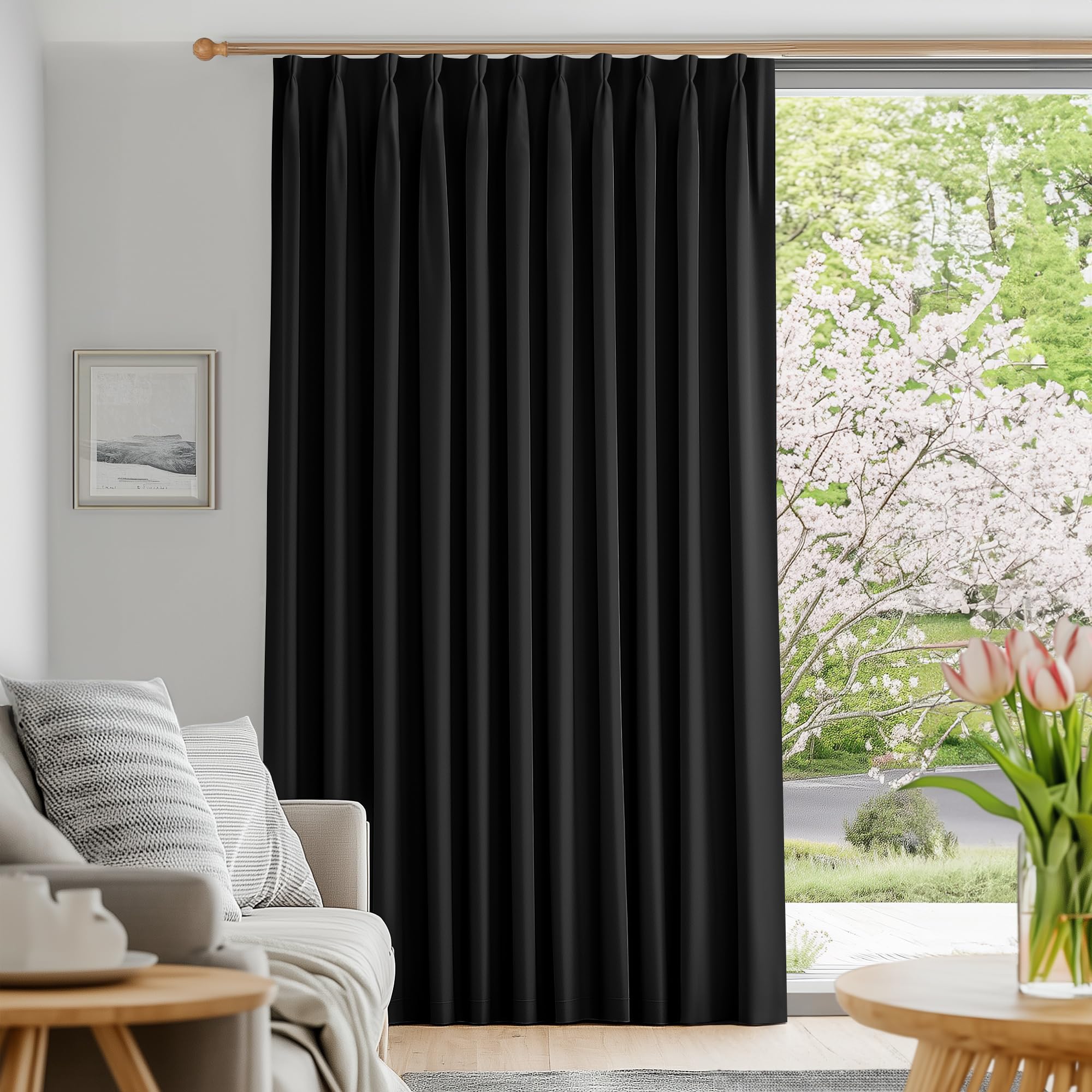 

Deconovo Блэкаут Однотонный 200см Шириной x 200см 1-го класса с эффектом памяти УФ Термо Холодная энергия День и Ночь Приватность Шторы, Цвет, Длинный, Черный, Панель, Блэкаут, чёрный