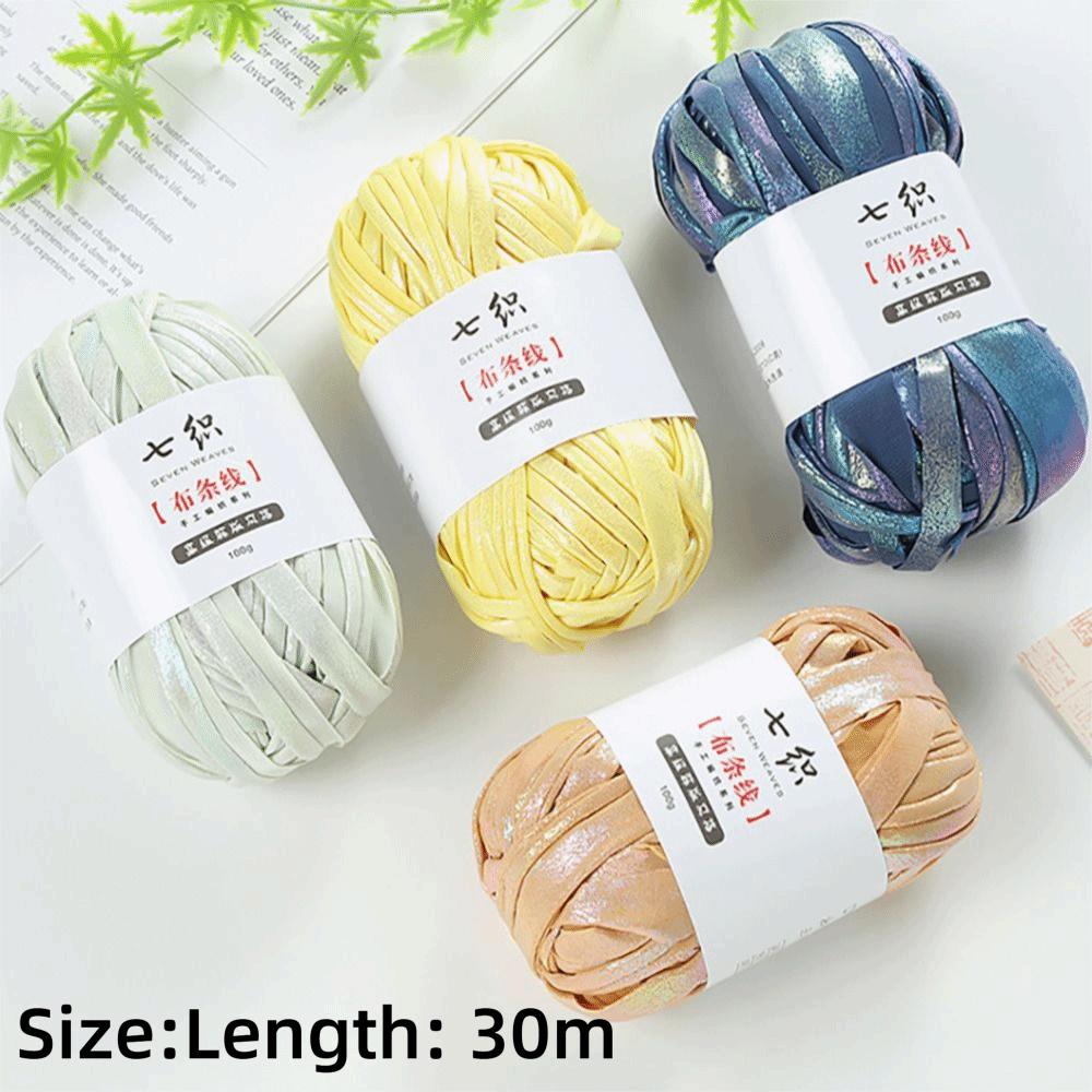 DIY Metallic Metallic Crochet Yarn Shiny Imitation Leather Imitation Leather Yarn Soft Fabric Yarn T-Shirt Craft