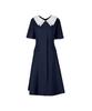 VISITINNEWYORK Contrast Collar Puff Sleeve Short Sleeve Dress (Vz5Op3H)