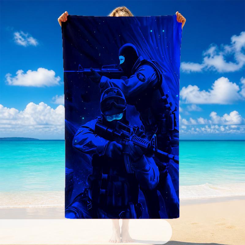 Quick Dry Beach Towel Csgo Pattern, Lightweight Absorbent Towel for Pool Beach Vacation Use