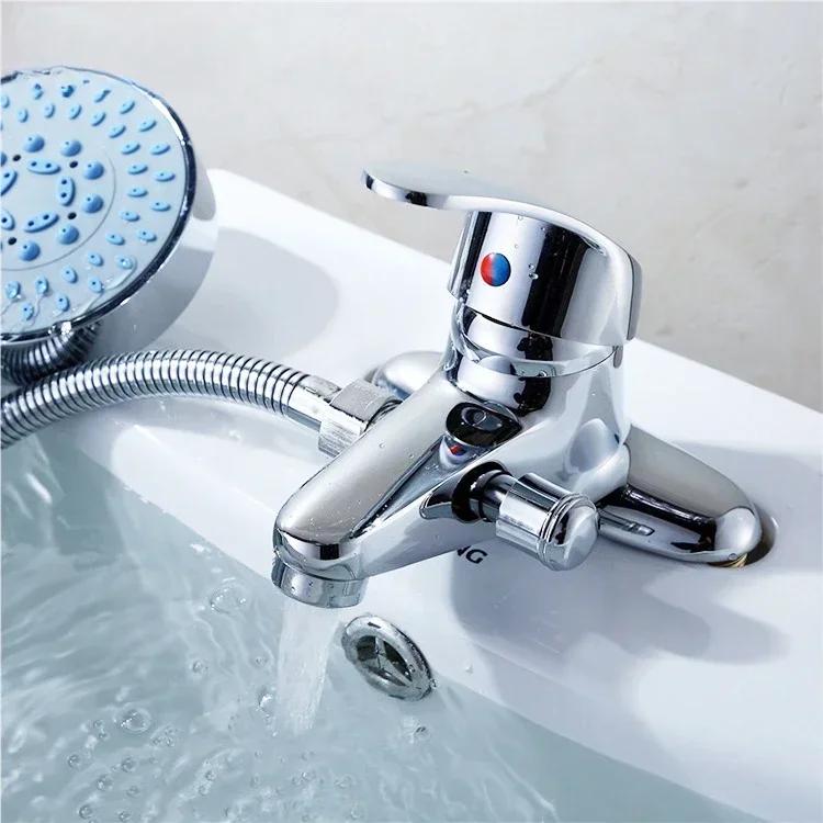 Toilet Countertop Faucet Bathroom Faucets Double Hole Washbasin Sink Tap Dual Function Shower Mixer Faucet Bathroom Accessories
