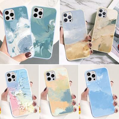 Art Watercolor Oil Painting Phone Case For Iphone 12 13 Mini 11 14 Pro Se 2022 20 8 7 X Xr Xs Max 6 6s Plus Shockproof Tpu Funda