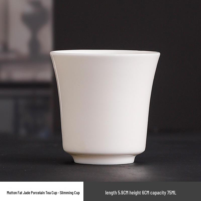 Dehua White Porcelain Mutton Fat Jade Teacup for Guest Entertaining - Kung Fu Tea Tasting Single Cup