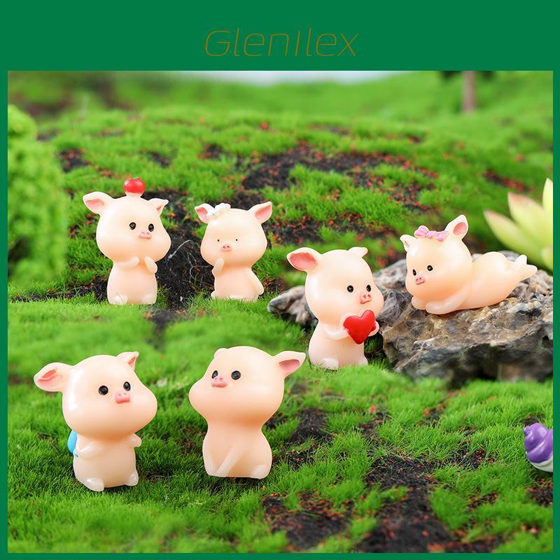 Playful Resin Pig Ornament For Car And Home Tabletop Unique Miniature Accessory
