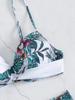 Printed Multicolor Drawstring Backless Swimsuit Beach Gathered Sexy Split Steel Bracket Hard Bag Bikini Set Girl