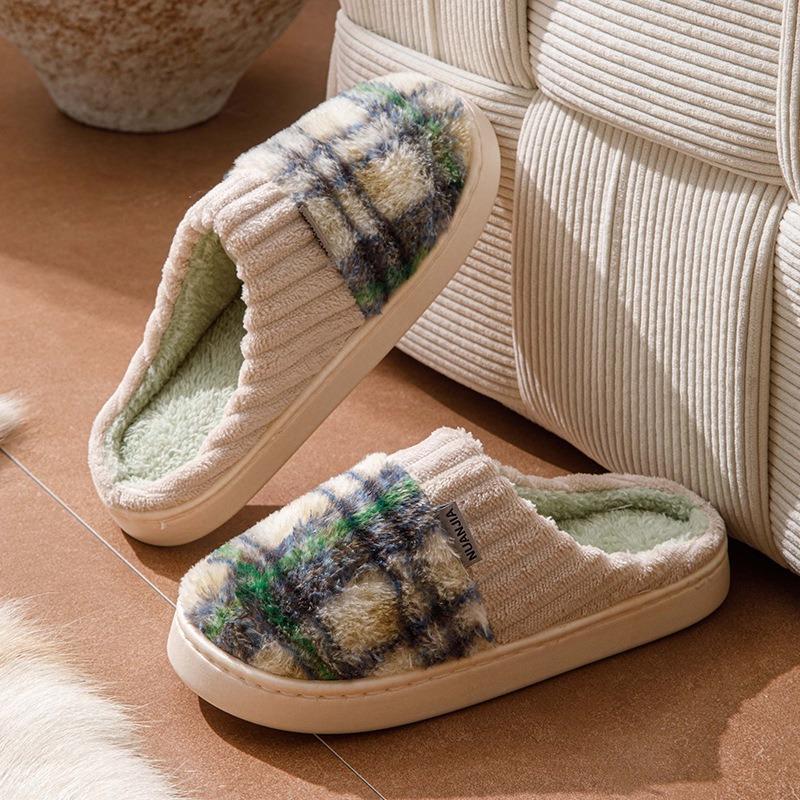 Autumn and winter couple thick-soled non-slip cotton slippers women and men's new indoor home heating plush home shoes
