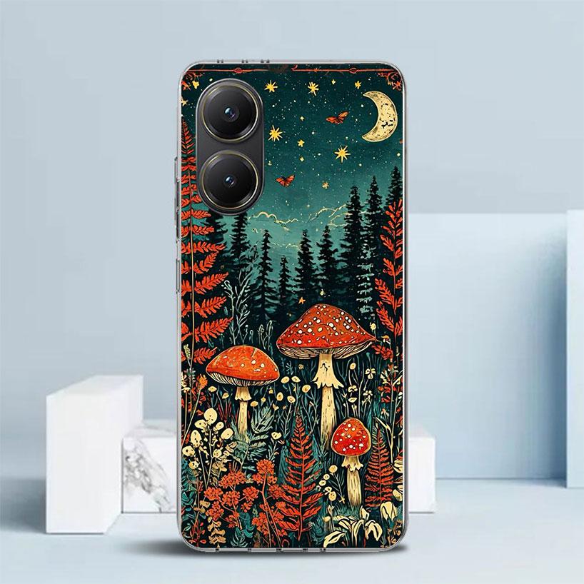 Colorful Mushroom Soft Cover for Xiaomi Poco F7 Ultra X7 X6 X5 Pro M7 Phone Case Redmi 15 15C 13 13C 12 12C 10 10C Print Shell P