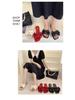 2025 Spring/Summer Women's Square Toe Open Toe Bowknot Slides