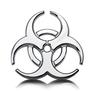Biohazard Heavy 3D Stainless Steel Car Emblem Sticker (Silver)
