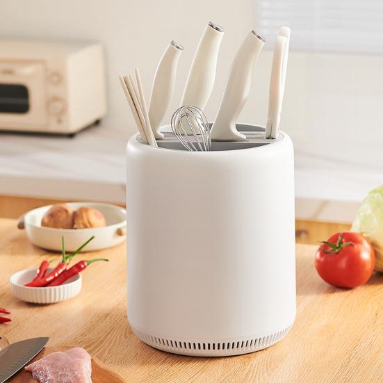 Küchenmesserhalter und Stäbchenhalter 360° Drehung Stabiles Lagerregal Atmungsaktiv Wasserablassend Multifunktionaler Küchenorganizer