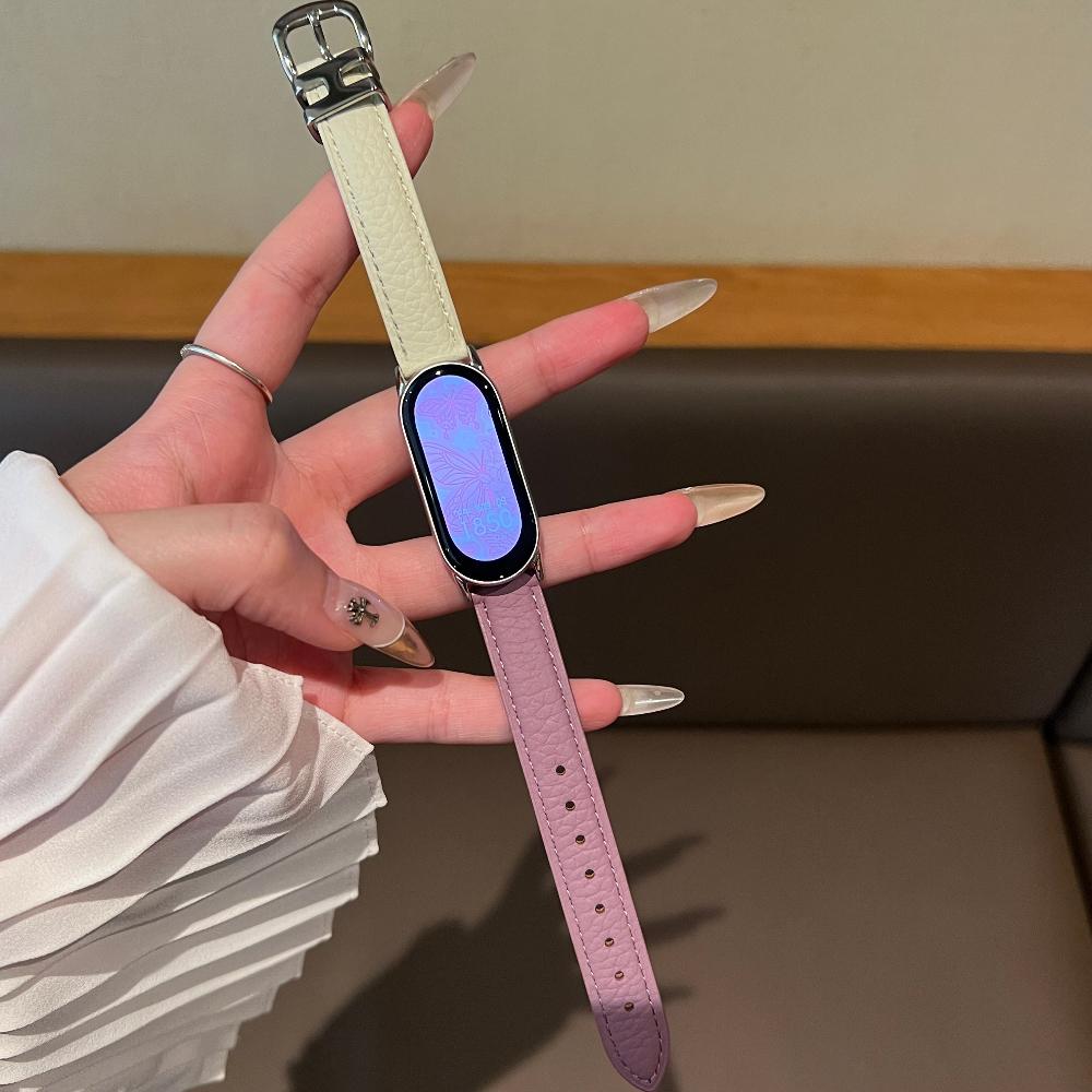 For Xiaomi Smart Band 10 Leather Watch Band Mi 9Pro New Design H Buckle Strap For Huawei Band 8/Fit4/Fit3 Cattle Hide Band Xiaomi Accessories