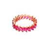 Russia 585 Purple Gold Light Luxury Rose Ruby Petal Flower Ring Rose Gold Plated Horse Eye Ring Women