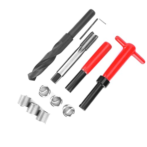 Helicoil M16X1.5 Oversized Tread Plug Kit, Stainless Steel, 11-Piece Thread Repair Kit, Stainless Steel Twist Drill Wrench, Tap Insertion Tool, M16X1.