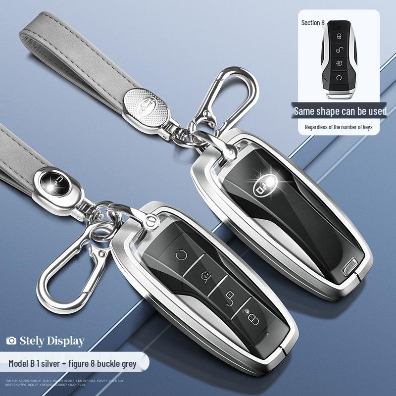 BYD Car Key Cover for Tang, Song, Qin, Yuan Pro/PLUS, Han DMI, E2 - Protective Shell with Buckle